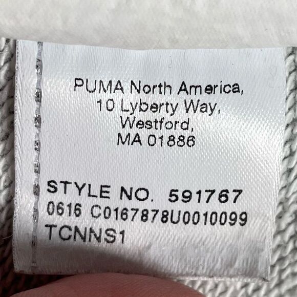 Puma Asymmetrical Zip Up Sweatshirt Jacket Gray Cotton Size Small - Picture 7 of 7